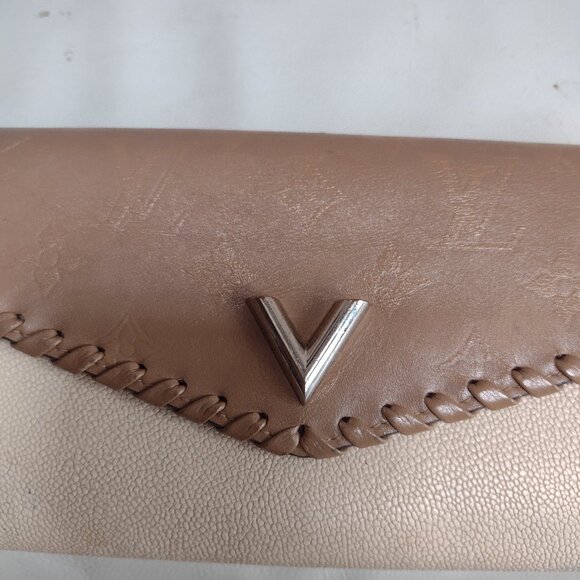 💯% Authentic Louis Vuitton Cuir Plume Wallet/Crossbody BICOLOR Dune/Taupe - Picture 11 of 14